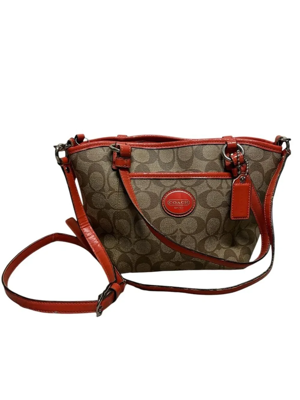 Coach Peyton bag shoulder tote crossbody purse 2012 brown orange clean authentic